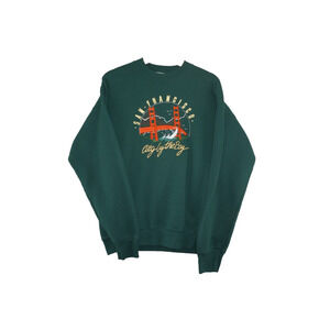 Vintage Made In USA Green Oneita Crewneck San Francisco City By The Bay SZ L